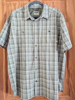 Lake & Trail Men's XL Fast Dri Outdoor Fishing Hiking Shirt Green Plaid NWOT